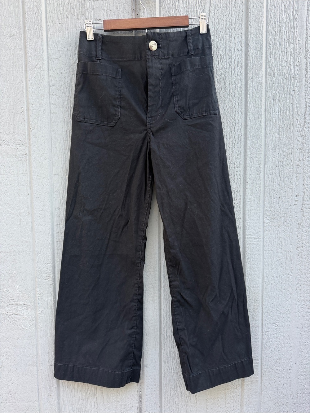 Anthropologie Maeve The Colette Black Wide-Leg Linen Blend Pants Size: 29